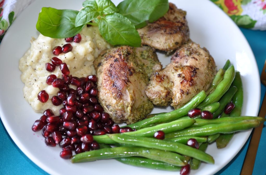 Chicken Thighs Marinated with Basil Sauce