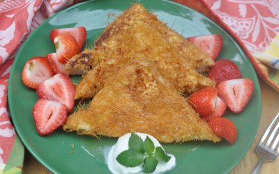 Vermicelli Coated French Toast with Ricotta Cheese