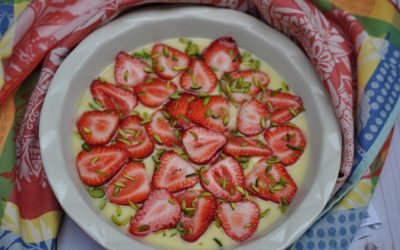 Lemon Custard With Strawberries & Pistachios