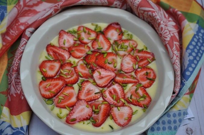 Lemon Custard With Strawberries & Pistachios