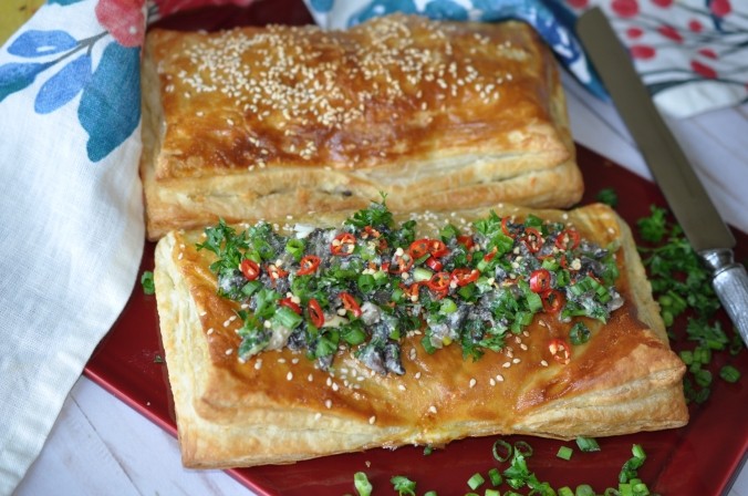 Puffed Pastry with Mushroom and Herb Filling