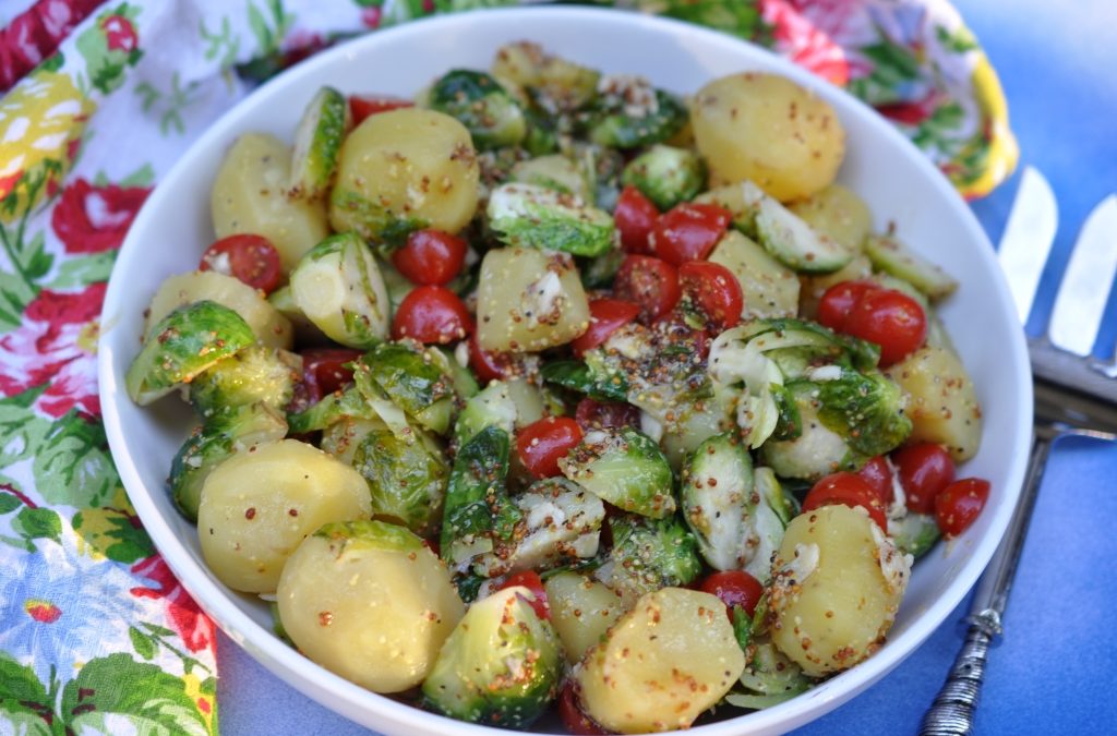Brussels Sprout & Potato Salad With Dijon Mustard