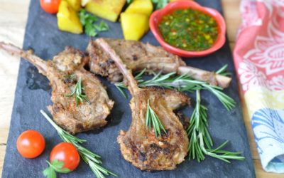 Rosemary Fried Lamb Chops With Chimichurri Sauce