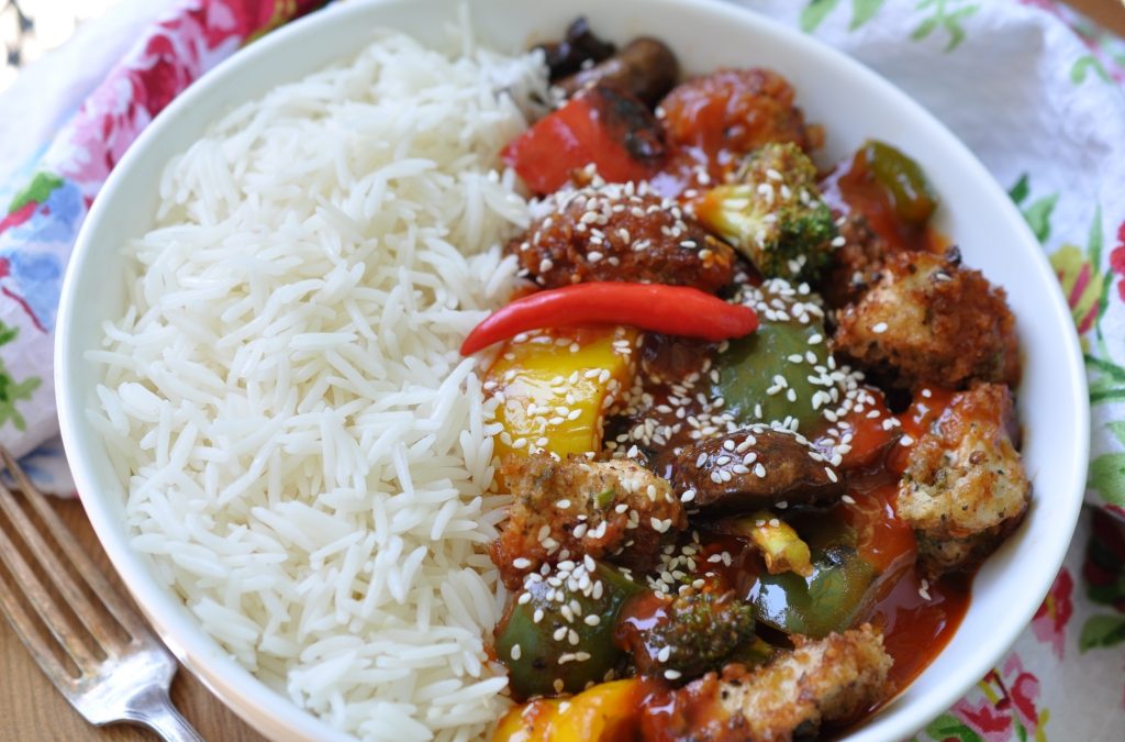 Chicken Shashlik with Tomato & Peanut Butter Gravy
