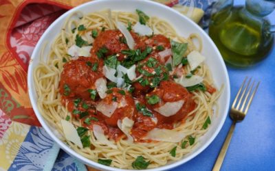 Spaghetti Meatballs with Cashew and Basil