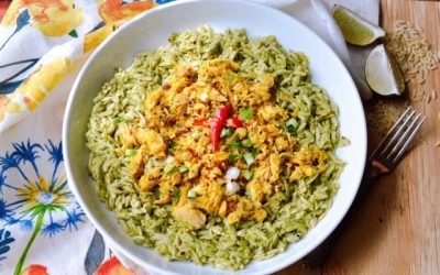 Basil Pasto Pasta With Spicy Tuna