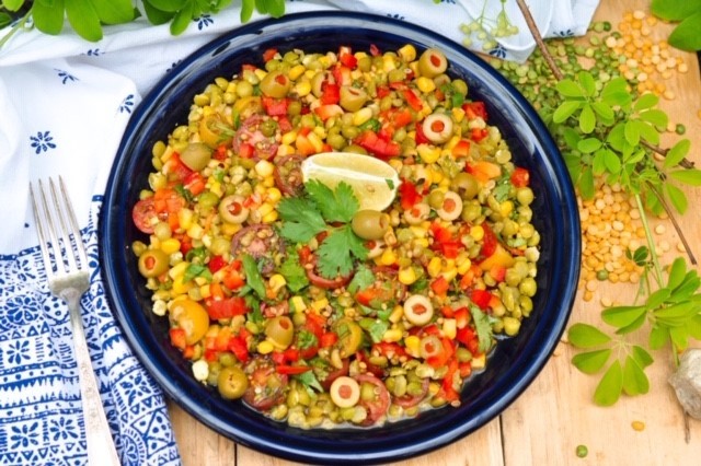 Green Split Pea Salad with Herbs and Spices